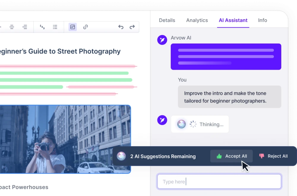 AI SEO Assistant feature